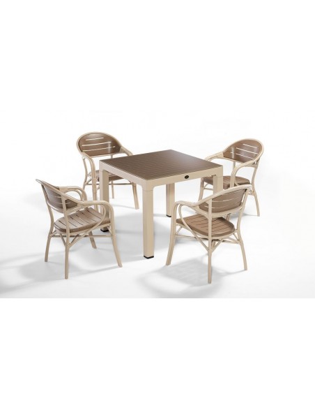 Novussi Bamboo 4'lü Masa Takımı