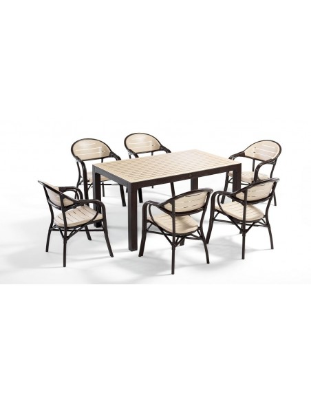 Novussi Bamboo 6'lı Masa Takımı