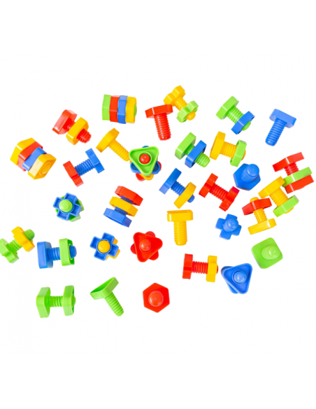 King Kids Vidalı Eğitici Şekiller 64 Parça ES 7160