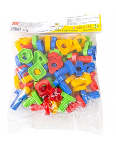 King Kids Vidalı Eğitici Şekiller 64...