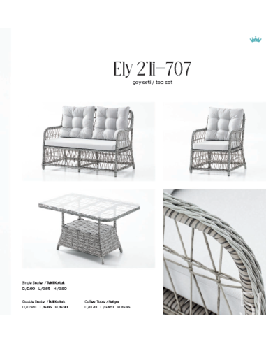 Turquaz Garden Ely 2'li Çay Seti