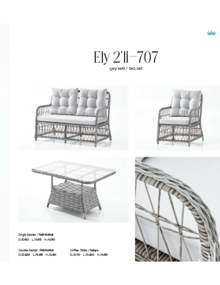 Turquaz Garden Ely 2'li Çay Seti