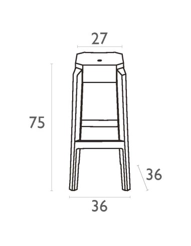 Siesta Fox Bar Taburesi 75 cm