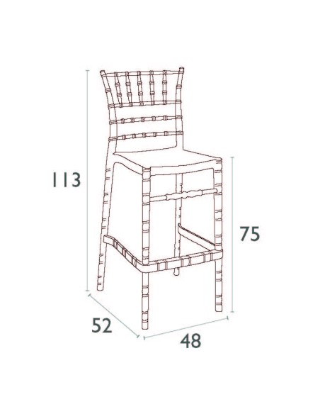 Siesta Chiavari Bar Sandalyesi 75 cm