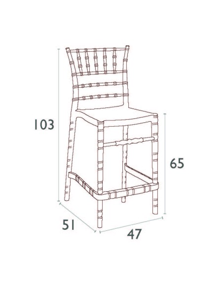 Siesta Chiavari Bar Sandalyesi 65 cm
