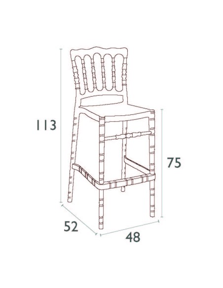 Siesta Opera Bar Sandalyesi 75 cm