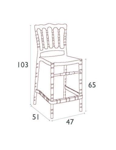 Siesta Opera Bar Sandalyesi 65 cm