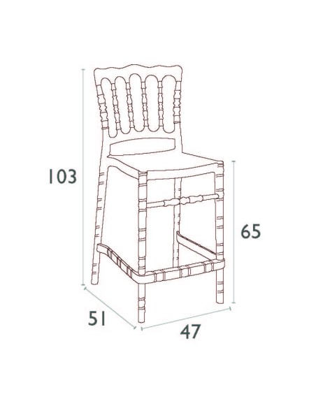 Siesta Opera Bar Sandalyesi 65 cm