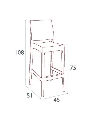 Siesta Maya Bar Sandalyesi 75 cm