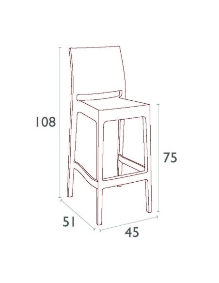 Siesta Maya Bar Sandalyesi 75 cm
