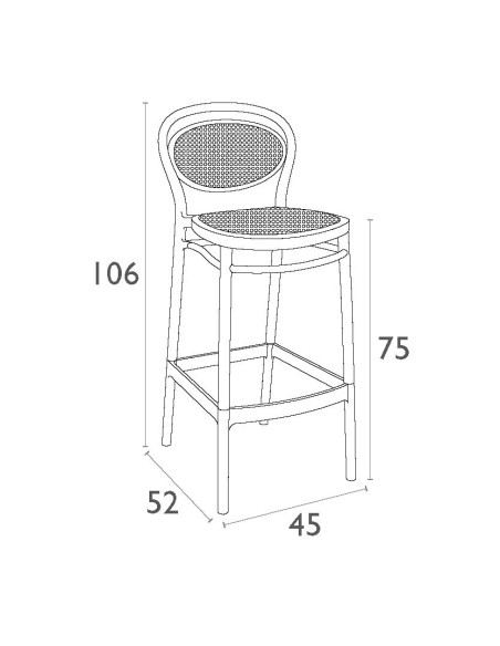 Siesta Marcel Bar Sandalyesi 75 cm