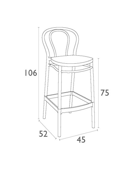 Siesta Victor Bar Sandalyesi 75 cm