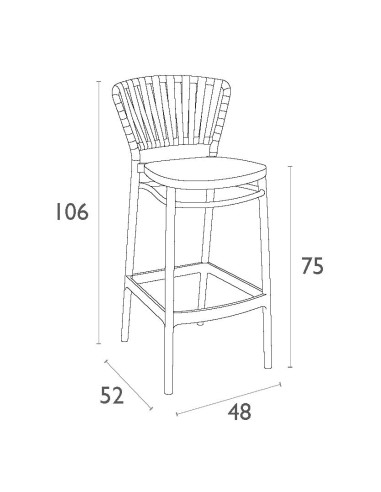 Siesta Portofino Bar Sandalyesi 75 cm