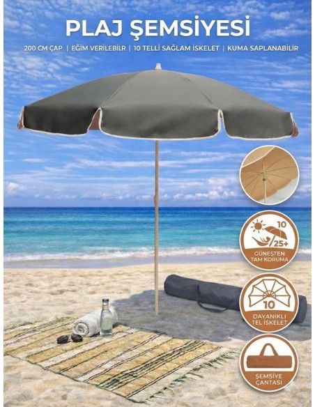 Form Outdoor Plaj Şemsiyesi (Taşıma Çantası Hediyeli)