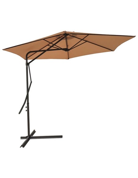 Garden Yandan Gövdeli Şemsiye Krem + Plastik Altlıklı